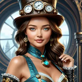 Steampunk portrait of Miranda Kerr, Highly Detailed, Intricate, Artstation, Beautiful, Digital Painting, Sharp Focus, Concept Art, Elegant