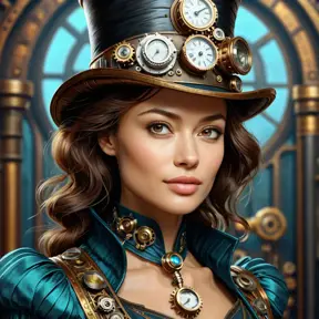 Steampunk portrait of Olga Kurylenko, Highly Detailed, Intricate, Artstation, Beautiful, Digital Painting, Sharp Focus, Concept Art, Elegant