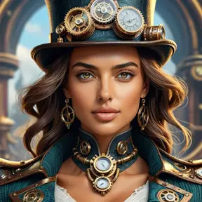 Steampunk portrait of Irina Shayk, Highly Detailed, Intricate, Artstation, Beautiful, Digital Painting, Sharp Focus, Concept Art, Elegant