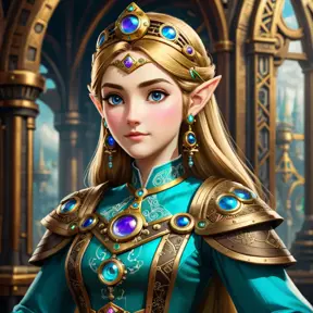 Steampunk portrait of Princess Zelda, Highly Detailed, Intricate, Artstation, Beautiful, Digital Painting, Sharp Focus, Concept Art, Elegant