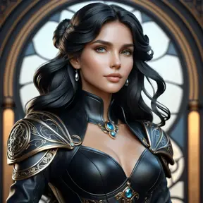 Alluring matte portrait of the beautiful goddess Selene in black leather, 8k, Highly Detailed, Intricate, Realistic, Sharp Focus, Volumetric Lighting, Fantasy, Elegant by Stanley Artgerm Lau, Alphonse Mucha, WLOP