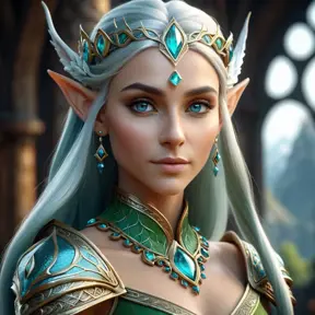 Alluring highly detailed matte portrait of a beautiful elf queen in the style of Stefan Kostic, 8k, High Definition, Highly Detailed, Intricate, Half Body, Realistic, Sharp Focus, Fantasy, Elegant