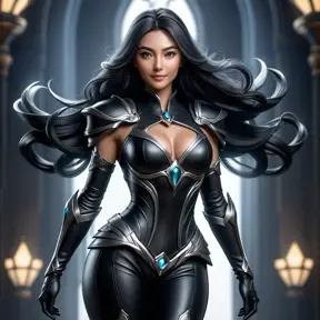 Alluring matte full body portrait of a beautiful Irelia wearing black leather, 8k, Highly Detailed, Intricate, Realistic, Sharp Focus, Volumetric Lighting, Fantasy, Elegant by Stanley Artgerm Lau, WLOP