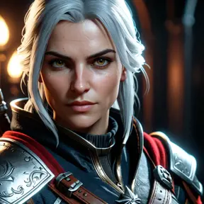 Female rouge assassin in The Witcher 3 Style, 4k, Highly Detailed, Beautiful, Cinematic Lighting, Sharp Focus, Volumetric Lighting, Closeup Portrait, Concept Art