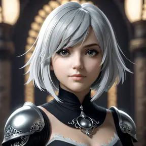 Alluring matte portrait of a beautiful 2B from Nier Automata in the style of Stefan Kostic, 8k, Highly Detailed, Intricate, Half Body, Realistic, Sharp Focus, Volumetric Lighting, Fantasy, Elegant by Stanley Artgerm Lau, Greg Rutkowski