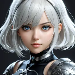 Anime portrait of 2B, Highly Detailed, Intricate, Artstation, Beautiful, Digital Painting, Sharp Focus, Concept Art, Elegant by Stanley Artgerm Lau