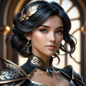 Alluring matte portrait of a beautiful Fiora in black, 8k, Highly Detailed, Intricate, Half Body, Realistic, Sharp Focus, Volumetric Lighting, Fantasy, Elegant by Stanley Artgerm Lau, Alphonse Mucha, WLOP, Stefan Kostic