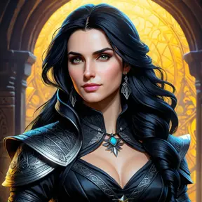 Yennefer from The Witcher in Assassin's Creed style, Highly Detailed, Vibrant Colors, Ink Art, Fantasy, Dark by Stanley Artgerm Lau