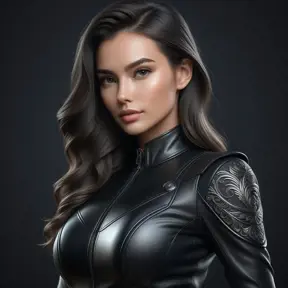 Alluring matte half body portrait of a beautiful Lyx wearing tight black leather, 8k, Highly Detailed, Intricate, Realistic, Sharp Focus, Volumetric Lighting, Fantasy, Elegant by Stanley Artgerm Lau, WLOP