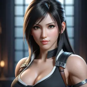 Alluring matte portrait of a beautiful Tifa Lockhart, 8k, Highly Detailed, Intricate, Half Body, Realistic, Sharp Focus, Volumetric Lighting, Fantasy, Elegant by Stanley Artgerm Lau, WLOP