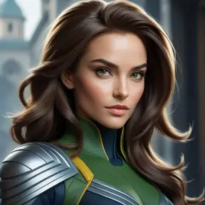 Alluring matte portrait of a beautiful Rogue from Xmen in the style of Stefan Kostic, 8k, Highly Detailed, Intricate, Half Body, Realistic, Sharp Focus, Volumetric Lighting, Fantasy, Elegant by Stanley Artgerm Lau, Greg Rutkowski