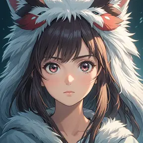 portrait of princess mononoke, 4k, 4k resolution, 8k, Hyper Detailed, Anime by Stanley Artgerm Lau