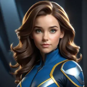 Alluring matte portrait of a beautiful Kitty Pryde from Xmen in the style of Stefan Kostic, 8k, Highly Detailed, Intricate, Half Body, Realistic, Sharp Focus, Volumetric Lighting, Fantasy, Elegant by Stanley Artgerm Lau, Greg Rutkowski