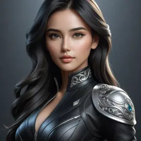 Alluring matte half body portrait of a beautiful Sona wearing tight black leather, 8k, Highly Detailed, Intricate, Realistic, Sharp Focus, Volumetric Lighting, Fantasy, Elegant by Stanley Artgerm Lau, WLOP