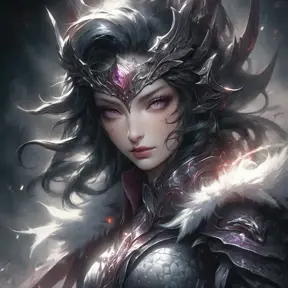 Irelia emerging from the fog of war, ink splash, Highly Detailed, Ink Art, Fantasy, Dark by Stanley Artgerm Lau