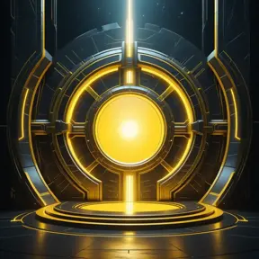 Dark yellow magical portal place, Futuristic, Sci-Fi