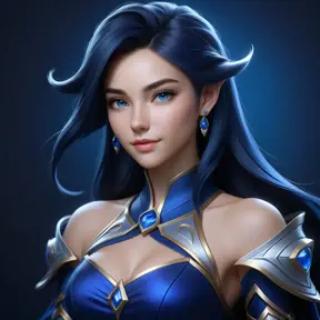 Matte portrait of the beautiful Lyx from League of Legends in dark blue, 8k, Highly Detailed, Intricate, Realistic, Sharp Focus, Volumetric Lighting, Fantasy, Elegant by Stanley Artgerm Lau, WLOP, Stefan Kostic