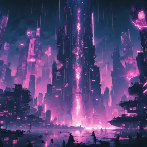 Detailed illustration of a cyberpunk Beneath a Steel Sky city at night, 8k, Intricate Details, Epic, Comic, Sharp Focus, Beautifully Lit by Alena Aenami