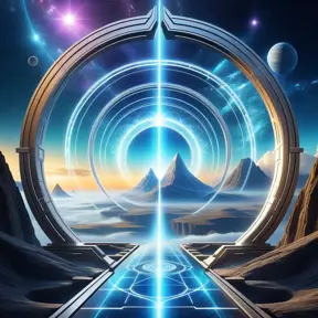 Gateway portal cosmic mystic etheral alchemy flow, Futuristic, Sci-Fi