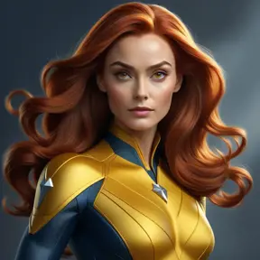 Alluring matte portrait of a beautiful Jean Grey from Xmen in the style of Stefan Kostic, 8k, Highly Detailed, Intricate, Half Body, Realistic, Sharp Focus, Volumetric Lighting, Fantasy, Elegant by Stanley Artgerm Lau, Greg Rutkowski