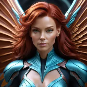 Alluring matte portrait of a beautiful red haired alien winged Sarah Kerrigan, 8k, Highly Detailed, Intricate, Half Body, Realistic, Sharp Focus, Volumetric Lighting, Fantasy, Elegant by Stanley Artgerm Lau, WLOP, Stefan Kostic