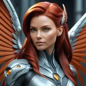 Alluring matte portrait of a beautiful red haired alien winged Sarah Kerrigan, 8k, Highly Detailed, Intricate, Half Body, Realistic, Sharp Focus, Volumetric Lighting, Fantasy, Elegant by Stanley Artgerm Lau, WLOP, Stefan Kostic