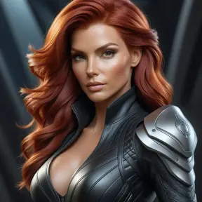 Alluring matte portrait of a beautiful red haired Sarah Kerrigan in leather, 8k, Highly Detailed, Intricate, Half Body, Realistic, Sharp Focus, Volumetric Lighting, Fantasy, Elegant by Stanley Artgerm Lau, WLOP, Stefan Kostic