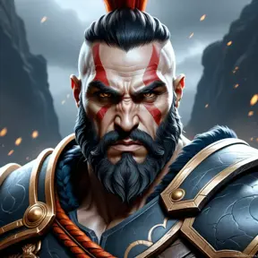Matte portrait of a fierce Ares, god of war, 4k, Highly Detailed, Hyper Detailed, Powerful, Artstation, Vintage Illustration, Digital Painting, Sharp Focus, Smooth, Concept Art by Stanley Artgerm Lau, Greg Rutkowski
