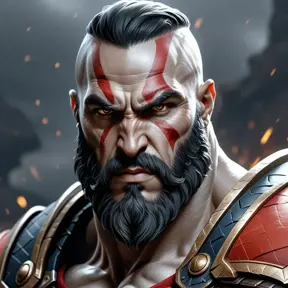 Matte portrait of a fierce Ares, god of war, 4k, Highly Detailed, Hyper Detailed, Powerful, Artstation, Vintage Illustration, Digital Painting, Sharp Focus, Smooth, Concept Art by Stanley Artgerm Lau, Greg Rutkowski