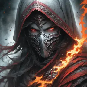 White Assassin emerging from a firey fog of battle, ink splash, Highly Detailed, Vibrant Colors, Ink Art, Fantasy, Dark by Stanley Artgerm Lau