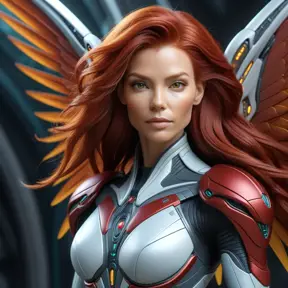 Alluring matte portrait of a beautiful red haired winged Sarah Kerrigan alien, 8k, Highly Detailed, Intricate, Half Body, Realistic, Sharp Focus, Volumetric Lighting, Fantasy, Elegant by Stanley Artgerm Lau, WLOP, Stefan Kostic