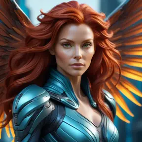 Alluring matte portrait of a beautiful red haired alien winged Sarah Kerrigan, 8k, Highly Detailed, Intricate, Half Body, Realistic, Sharp Focus, Volumetric Lighting, Fantasy, Elegant by Stanley Artgerm Lau, WLOP, Stefan Kostic