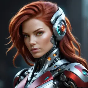 Alluring matte portrait of a beautiful red haired Sarah Kerrigan cyborg, 8k, Highly Detailed, Intricate, Half Body, Realistic, Sharp Focus, Volumetric Lighting, Fantasy, Elegant by Stanley Artgerm Lau, WLOP, Stefan Kostic