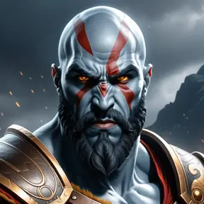Matte portrait of a fierce Ares, god of war, 4k, Highly Detailed, Hyper Detailed, Powerful, Artstation, Vintage Illustration, Digital Painting, Sharp Focus, Smooth, Concept Art by Stanley Artgerm Lau, Greg Rutkowski