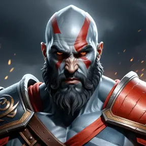 Matte portrait of a fierce Ares, god of war, 4k, Highly Detailed, Hyper Detailed, Powerful, Artstation, Vintage Illustration, Digital Painting, Sharp Focus, Smooth, Concept Art by Stanley Artgerm Lau, Greg Rutkowski