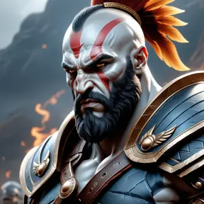 Matte portrait of a fierce Ares, god of war, 4k, Highly Detailed, Hyper Detailed, Powerful, Artstation, Vintage Illustration, Digital Painting, Sharp Focus, Smooth, Concept Art by Stanley Artgerm Lau, Greg Rutkowski