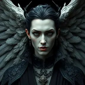 A beautiful winged romanian vampire with a perfect face, 8k, Hyper Detailed, Intricate Details, Masterpiece, Contemporary, Full Body, Trending on Artstation, Gothic, Deviantart, Concept Art by Stefan Kostic