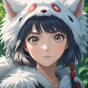 portrait of princess mononoke, 4k, 4k resolution, 8k, Hyper Detailed, Anime by Stanley Artgerm Lau