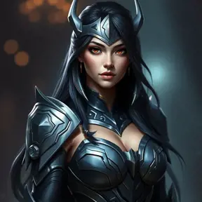 Alluring portrait of a beautiful Irelia from League of Legends in tight light armor, Highly Detailed, Full Body, Bokeh effect, Photo Realistic, Sharp Focus by Stefan Kostic