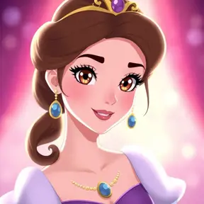 A matte portrait of a beautiful disney princess, Sharp Focus, Anime, Cartoon