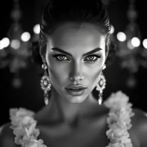 Alluring black and white portrait of a beautiful Irina Shayk, 8k, Highly Detailed, Intricate, Half Body, Realistic, Sharp Focus, Volumetric Lighting, Fantasy, Elegant by Stanley Artgerm Lau