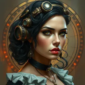 Steampunk portrait of Morena Baccarin, Highly Detailed, Intricate, Artstation, Beautiful, Digital Painting, Sharp Focus, Concept Art, Elegant