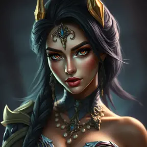 Alluring matte portrait of a beautiful Samira from League of Legends in the style of Stefan Kostic, 8k, High Definition, Highly Detailed, Intricate, Half Body, Realistic, Sharp Focus, Fantasy, Elegant