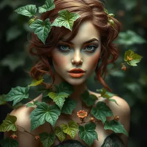 A portrait of a beautiful Poison Ivy, Highly Detailed, Intricate, Full Body, Photo Realistic, Sharp Focus by Stanley Artgerm Lau, Greg Rutkowski