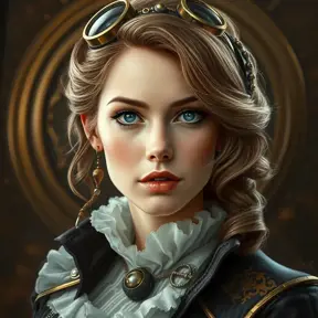 Steampunk portrait of Emily Blunt, Highly Detailed, Intricate, Artstation, Beautiful, Digital Painting, Sharp Focus, Concept Art, Elegant