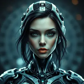 Alluring highly detailed matte portrait of a beautiful Cortana cyborg in the style of Stefan Kostic, 8k, High Definition, Highly Detailed, Intricate, Half Body, Realistic, Sharp Focus, Fantasy, Elegant