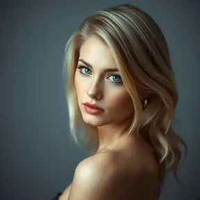 Alluring half body portrait of a stunningly beautiful blonde model, Half Body, Photo Realistic, Glamour Shot