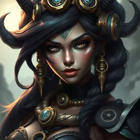 Steampunk portrait of Nidalee from League of Legends, Highly Detailed, Beautiful, Photo Realistic, Sharp Focus, Elegant