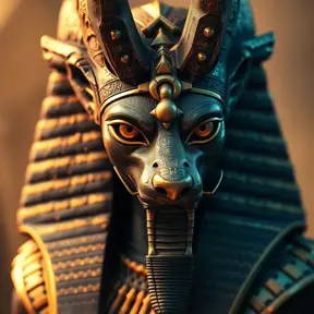 The egyptian god Anubis, Hyper Detailed, Powerful, Sharp Focus