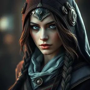 Steampunk portrait of Kassandra from Assassin Creed, Highly Detailed, Beautiful, Photo Realistic, Sharp Focus, Elegant